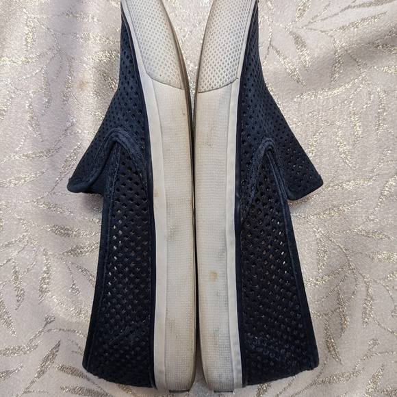 SPERRY SLIDES Dusty Blue Leather Slip On Sneakers Wm Sz 5 - Picture 3 of 11